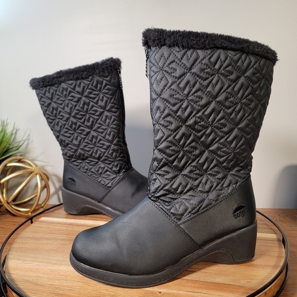 Totes Jonie Womens Black Waterproof Winter Boots Front Zip Insulated Size 8 - Picture 9 of 17